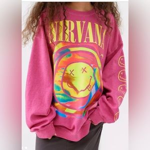 Nirvana Smile Overdyed Sweatshirt Size: S/M